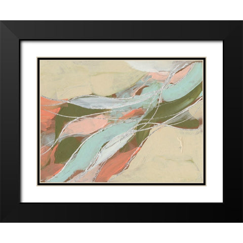 Pastel Waves II Black Modern Wood Framed Art Print with Double Matting by Goldberger, Jennifer