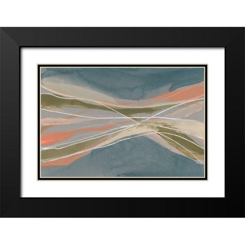 Pastel Undulation I Black Modern Wood Framed Art Print with Double Matting by Goldberger, Jennifer