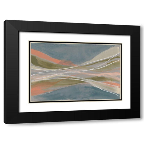 Pastel Undulation II Black Modern Wood Framed Art Print with Double Matting by Goldberger, Jennifer