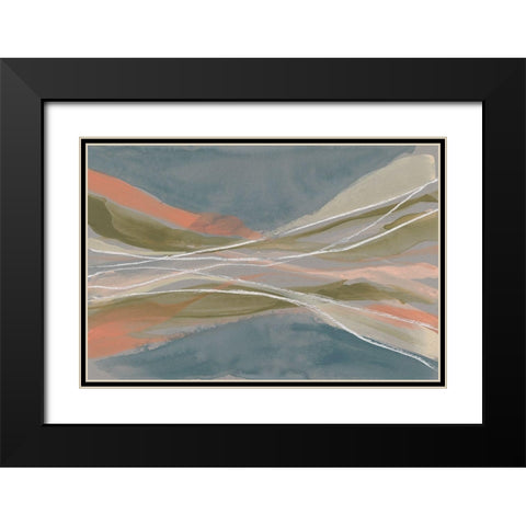 Pastel Undulation II Black Modern Wood Framed Art Print with Double Matting by Goldberger, Jennifer