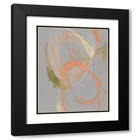 Pastel Loops II Black Modern Wood Framed Art Print with Double Matting by Goldberger, Jennifer