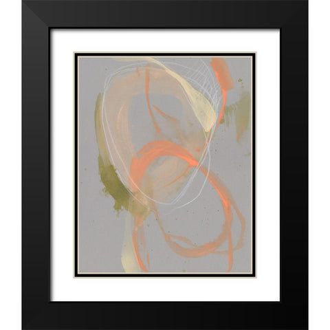 Pastel Loops II Black Modern Wood Framed Art Print with Double Matting by Goldberger, Jennifer