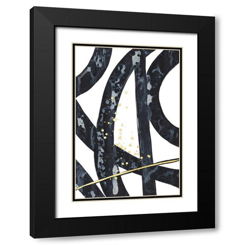 Onyx Tracery I Black Modern Wood Framed Art Print with Double Matting by Stramel, Renee W.
