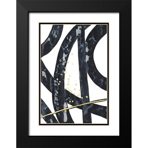 Onyx Tracery I Black Modern Wood Framed Art Print with Double Matting by Stramel, Renee W.