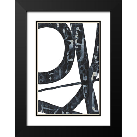 Onyx Tracery II Black Modern Wood Framed Art Print with Double Matting by Stramel, Renee W.
