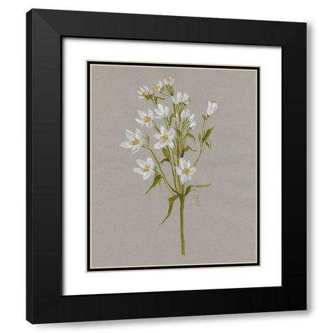 White Field Flowers II Black Modern Wood Framed Art Print with Double Matting by Goldberger, Jennifer