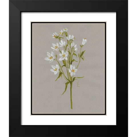 White Field Flowers II Black Modern Wood Framed Art Print with Double Matting by Goldberger, Jennifer