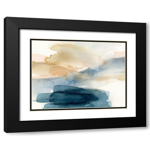 Watercolor Swathe I Black Modern Wood Framed Art Print with Double Matting by Barnes, Victoria