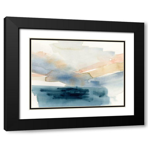 Watercolor Swathe II Black Modern Wood Framed Art Print with Double Matting by Barnes, Victoria