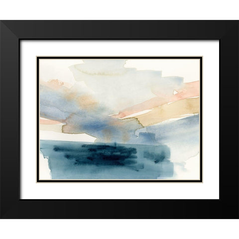 Watercolor Swathe II Black Modern Wood Framed Art Print with Double Matting by Barnes, Victoria