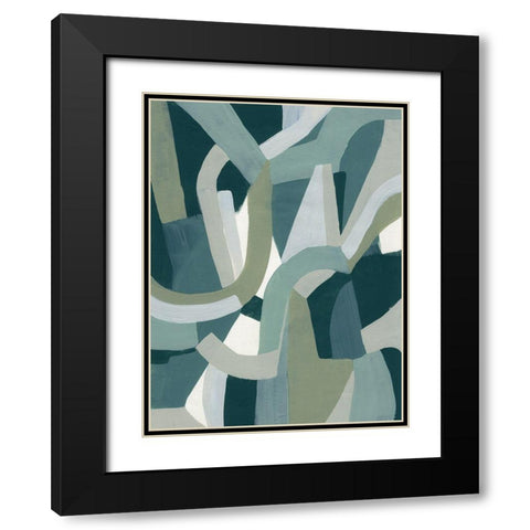 Limestone Puzzle I Black Modern Wood Framed Art Print with Double Matting by Vess, June Erica