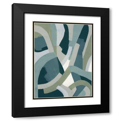Limestone Puzzle II Black Modern Wood Framed Art Print with Double Matting by Vess, June Erica