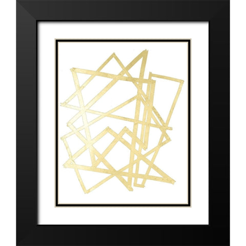 Golden Techno I Black Modern Wood Framed Art Print with Double Matting by Lam, Vanna