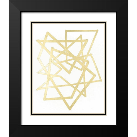 Golden Techno II Black Modern Wood Framed Art Print with Double Matting by Lam, Vanna