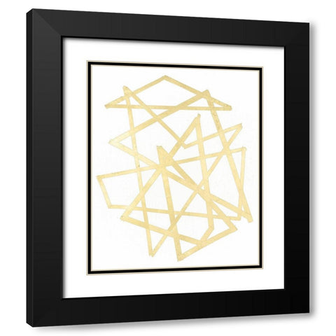Golden Techno III Black Modern Wood Framed Art Print with Double Matting by Lam, Vanna