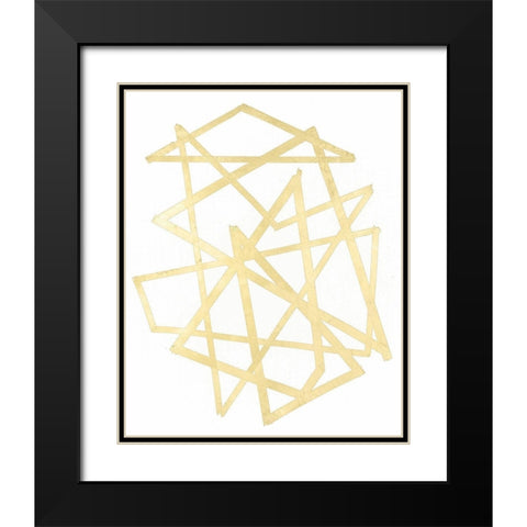 Golden Techno III Black Modern Wood Framed Art Print with Double Matting by Lam, Vanna