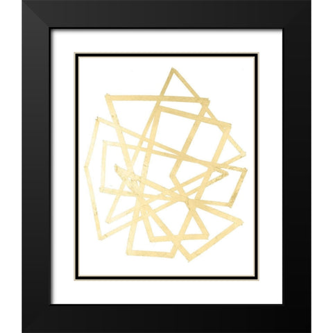 Golden Techno IV Black Modern Wood Framed Art Print with Double Matting by Lam, Vanna