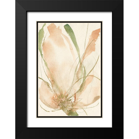 Petal Sketches II Black Modern Wood Framed Art Print with Double Matting by Goldberger, Jennifer