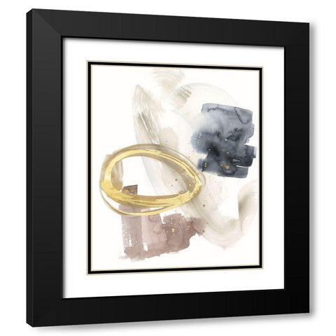 Golden Ring I Black Modern Wood Framed Art Print with Double Matting by Goldberger, Jennifer