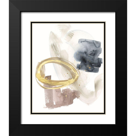 Golden Ring I Black Modern Wood Framed Art Print with Double Matting by Goldberger, Jennifer