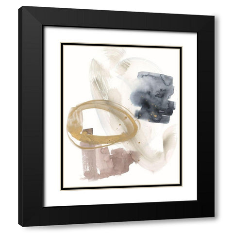 Golden Ring I Black Modern Wood Framed Art Print with Double Matting by Goldberger, Jennifer