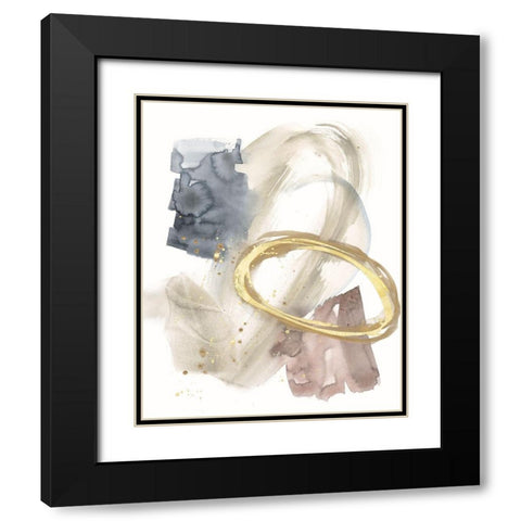 Golden Ring II Black Modern Wood Framed Art Print with Double Matting by Goldberger, Jennifer