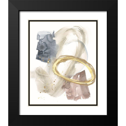 Golden Ring II Black Modern Wood Framed Art Print with Double Matting by Goldberger, Jennifer