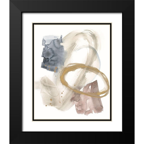 Golden Ring II Black Modern Wood Framed Art Print with Double Matting by Goldberger, Jennifer