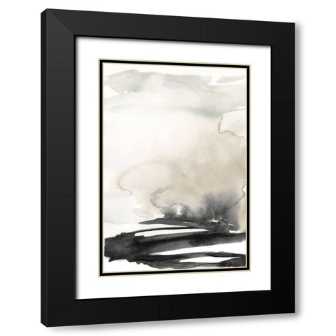 Ebony Horizon Triptych I Black Modern Wood Framed Art Print with Double Matting by Goldberger, Jennifer