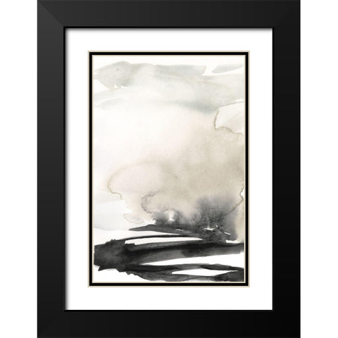 Ebony Horizon Triptych I Black Modern Wood Framed Art Print with Double Matting by Goldberger, Jennifer