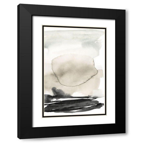 Ebony Horizon Triptych II Black Modern Wood Framed Art Print with Double Matting by Goldberger, Jennifer