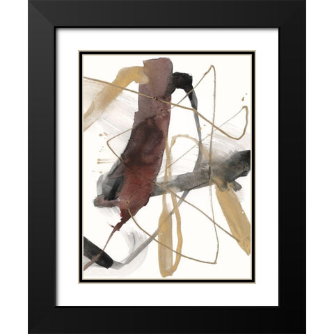 Burgundy Interjection II Black Modern Wood Framed Art Print with Double Matting by Goldberger, Jennifer