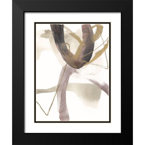 A Hint of Plum II Black Modern Wood Framed Art Print with Double Matting by Goldberger, Jennifer