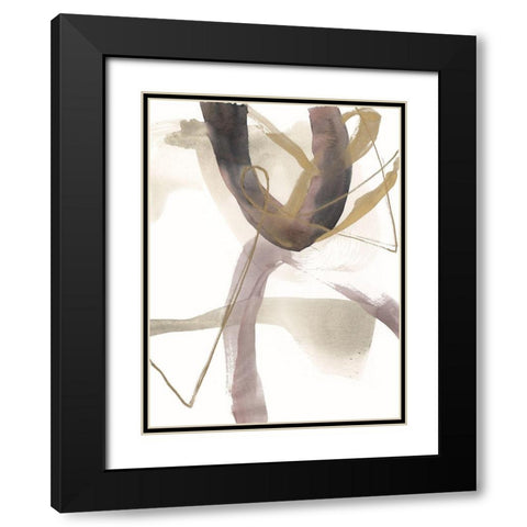 A Hint of Plum II Black Modern Wood Framed Art Print with Double Matting by Goldberger, Jennifer