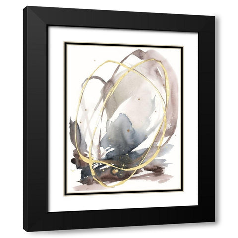 Inky Vortex I Black Modern Wood Framed Art Print with Double Matting by Goldberger, Jennifer