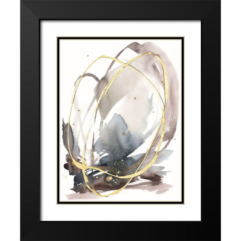 Inky Vortex I Black Modern Wood Framed Art Print with Double Matting by Goldberger, Jennifer