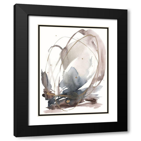 Inky Vortex I Black Modern Wood Framed Art Print with Double Matting by Goldberger, Jennifer