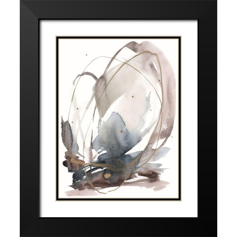 Inky Vortex I Black Modern Wood Framed Art Print with Double Matting by Goldberger, Jennifer