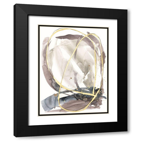 Inky Vortex II Black Modern Wood Framed Art Print with Double Matting by Goldberger, Jennifer