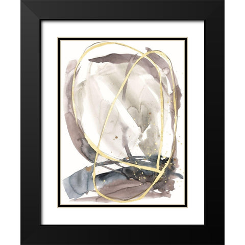 Inky Vortex II Black Modern Wood Framed Art Print with Double Matting by Goldberger, Jennifer