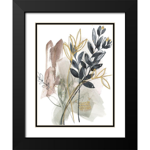 Bundled Leaves I Black Modern Wood Framed Art Print with Double Matting by Goldberger, Jennifer