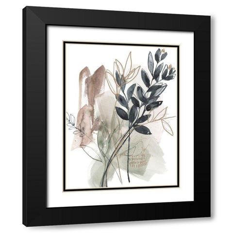 Bundled Leaves I Black Modern Wood Framed Art Print with Double Matting by Goldberger, Jennifer