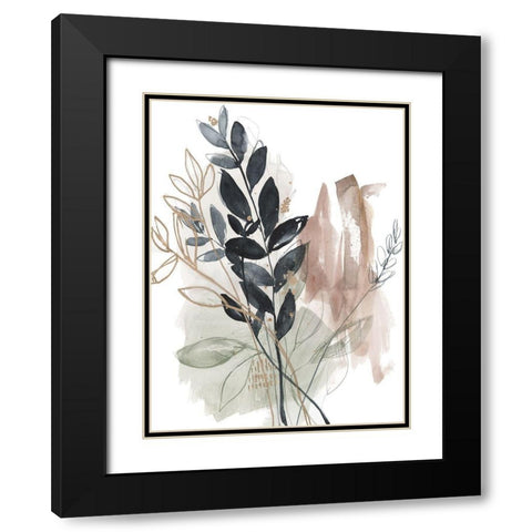 Bundled Leaves II Black Modern Wood Framed Art Print with Double Matting by Goldberger, Jennifer