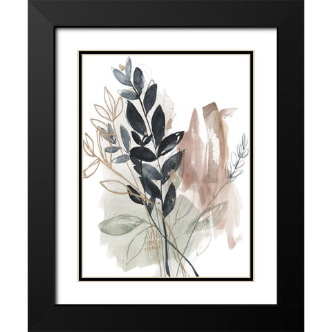 Bundled Leaves II Black Modern Wood Framed Art Print with Double Matting by Goldberger, Jennifer