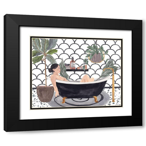 Meeting Myself II Black Modern Wood Framed Art Print with Double Matting by Wang, Melissa