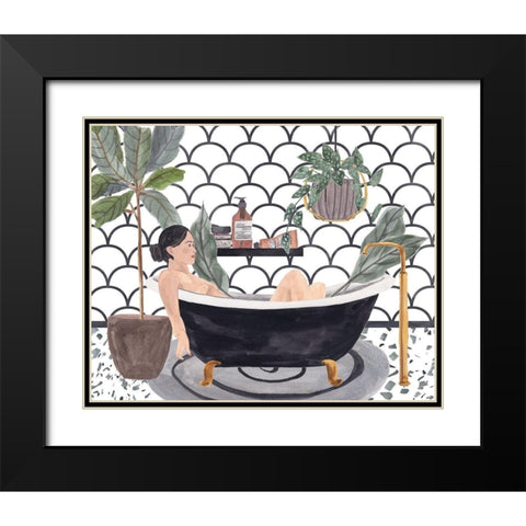 Meeting Myself II Black Modern Wood Framed Art Print with Double Matting by Wang, Melissa