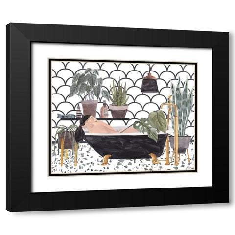 Meeting Myself IV Black Modern Wood Framed Art Print with Double Matting by Wang, Melissa