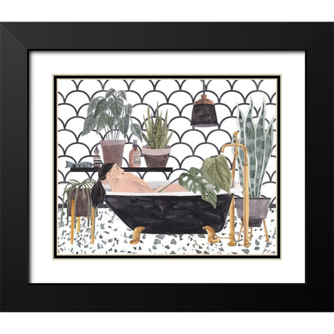 Meeting Myself IV Black Modern Wood Framed Art Print with Double Matting by Wang, Melissa