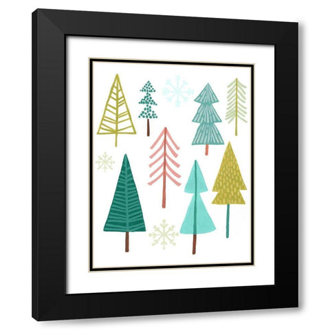 Modern Holiday I Black Modern Wood Framed Art Print with Double Matting by Vess, June Erica