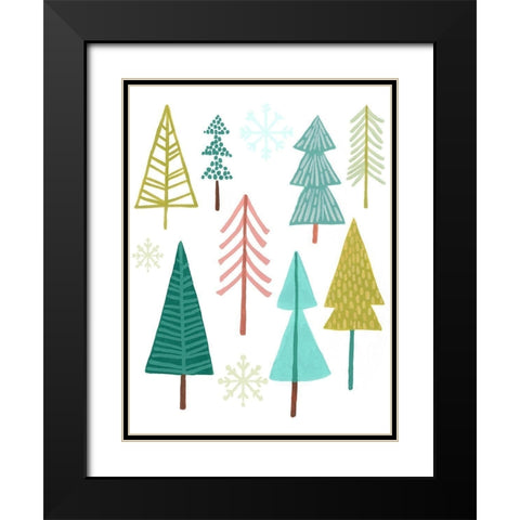 Modern Holiday I Black Modern Wood Framed Art Print with Double Matting by Vess, June Erica